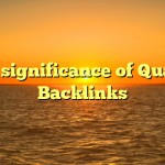 The significance of Quality Backlinks