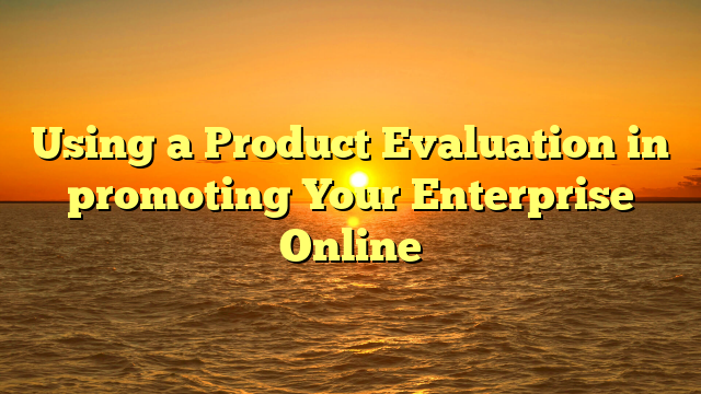 Using a Product Evaluation in promoting Your Enterprise Online