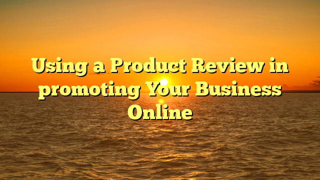 Using a Product Review in promoting Your Business Online